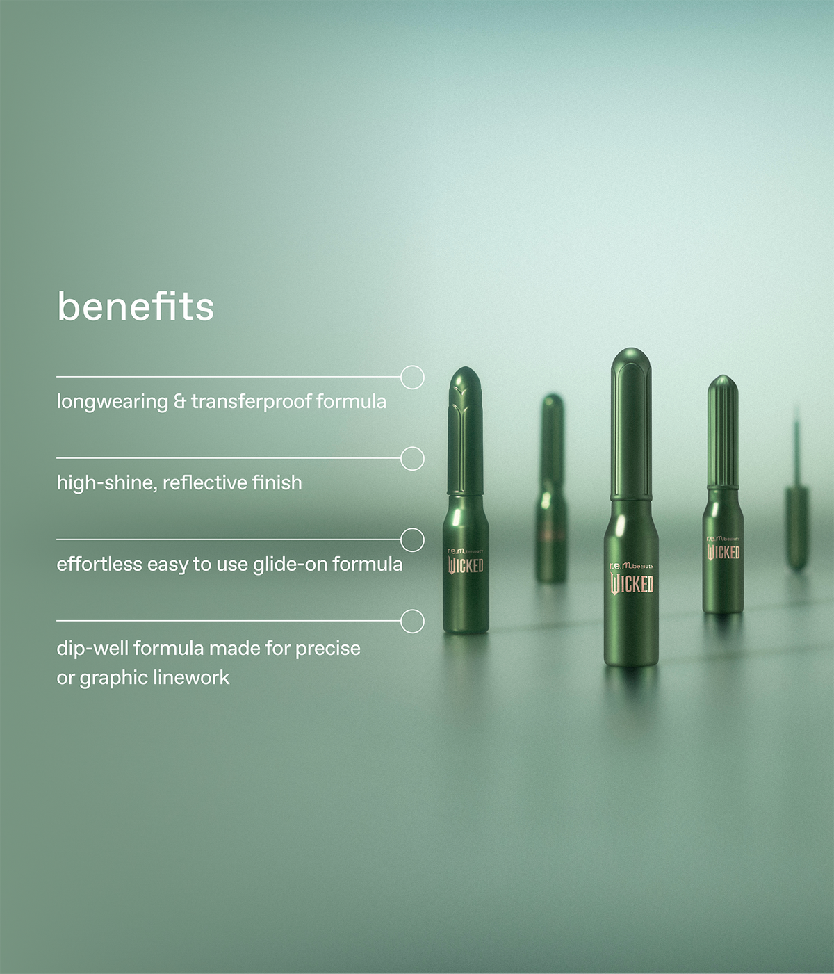 r.e.m. beauty x Wicked: For Good Emerald City Metallic Eyeliner Set