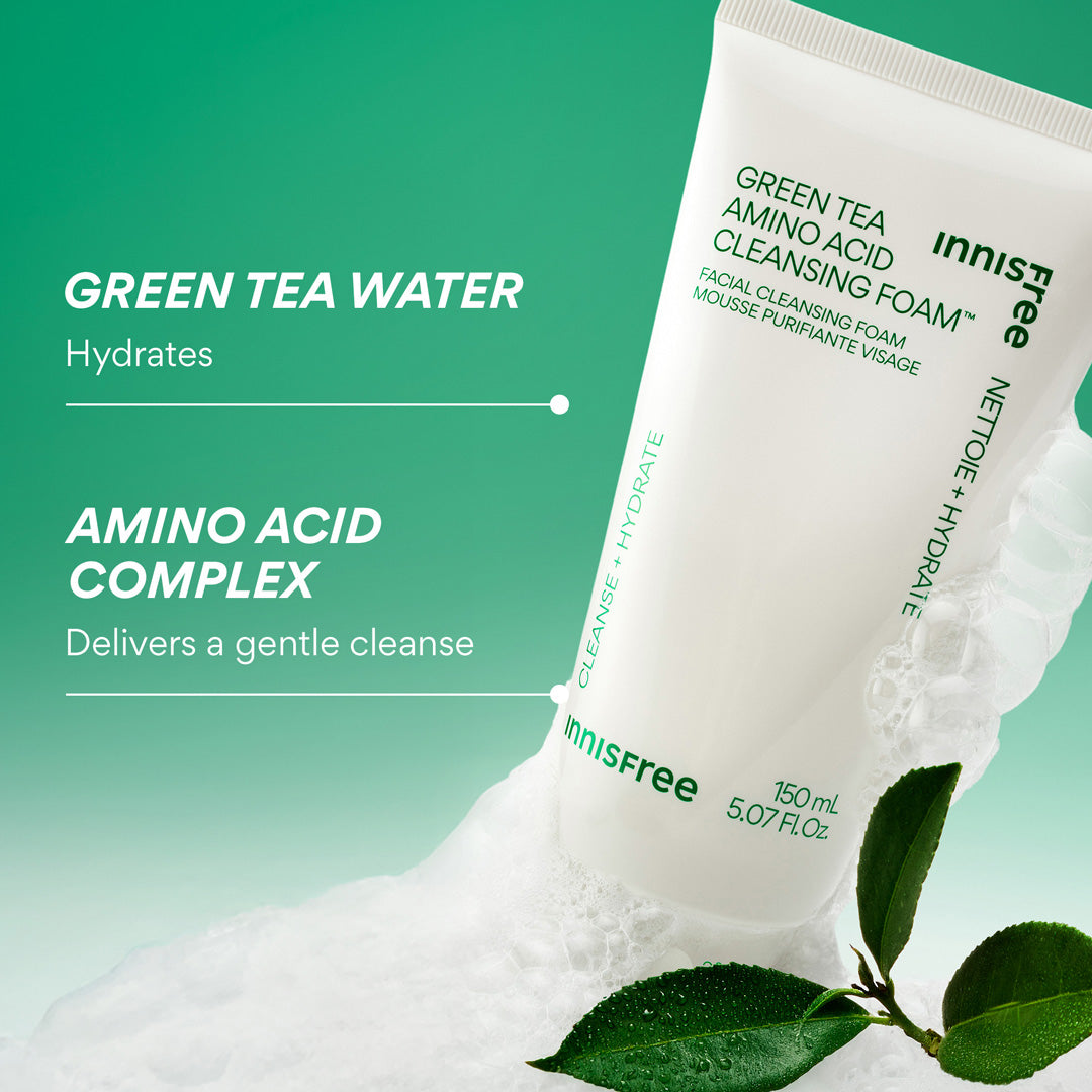 Green Tea Amino Acid Cleansing Foam – Gentle Face Cleanser